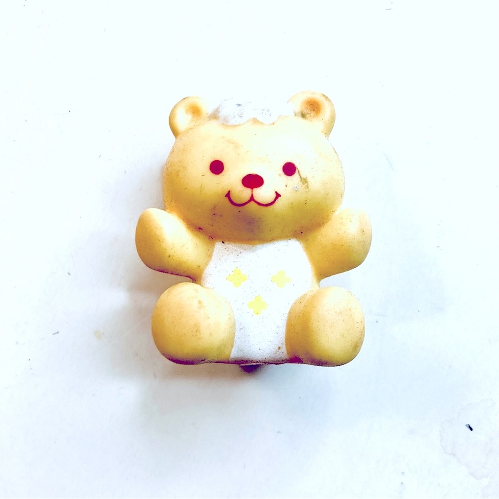 Yellow Plastic Bear Toy Part Strawberry Shortcake Vintage